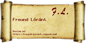Freund Lóránt névjegykártya