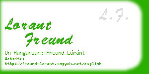 lorant freund business card